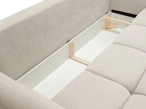 Sofa rozkładana Bode 3 osobowa z funkcją spania do salonu skandynawska beżowo-szara