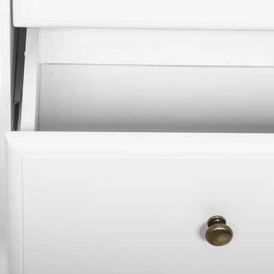 Konsola Solen biała z szufladami i półką, nowoczesny stolik do przedpokoju lub salonu