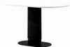 Stół do jadalni Maxim owalny biały blat czarne nogi nowoczesny 120x70 cm Intesi