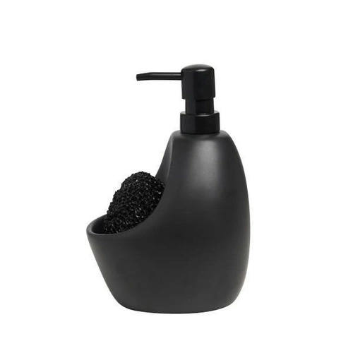 Dozownik na płyn do naczyń i gąbkę Joey Umbra czarny ceramiczny do kuchni