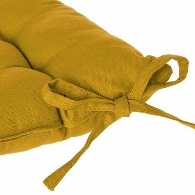 Pikowana poduszka na krzesło 38x38 Atmosphera żółta z bawełny do jadalni