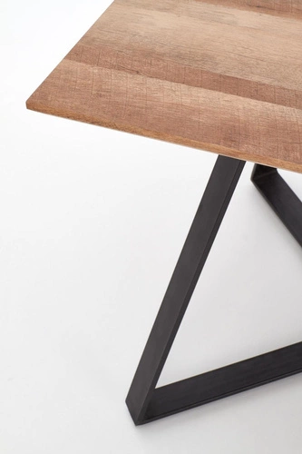 Stół do jadalni Gary loftowy nierozkładany orzech rustykalny czarne nogi 180x90 cm