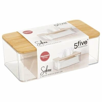 Pojemnik na chusteczki Selena z bambusową pokrywką