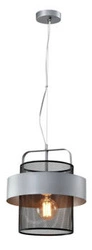 Lampa wisząca Fiba czarny 1x40W E27  klosz srebrno czarny