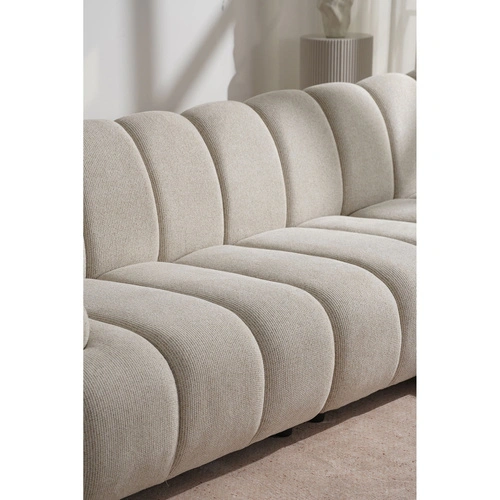 Sofa narożna modułowa Taza 3,5-osobowa piaskowa prawa do salonu
