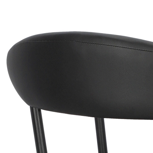 Krzesło tapicerowane Ava Actona do jadalni i salonu czarne ekoskóra z podłokietnikami industrialne