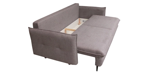 Sofa rozkładana Milagro 3 osobowa z funkcją spania i pojemnikiem do salonu nowoczesna szarobeżowa