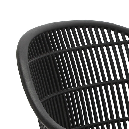 Krzesło do jadalni Becker ażurowe z podłokietnikami czarne łatwe w czyszczeniu boho Simplet