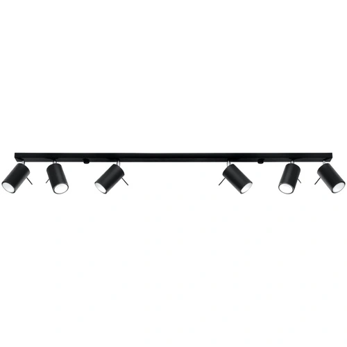 Plafon sufitowy RING 6L czarny nowoczesny loftowy metalowy do salonu i kuchni Sollux