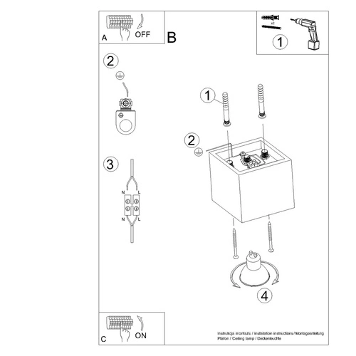 Plafon sufitowy kwadratowy QUAD 1 złoty metalowy nowoczesny do salonu SOLLUX LIGHTING