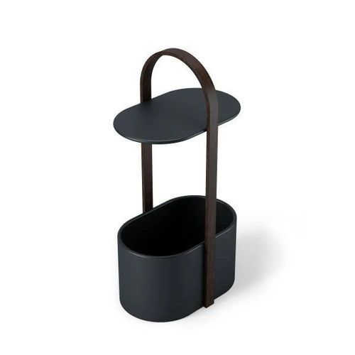 Stolik kawowy Bellwood Umbra nowoczesny czarny owalny drewniany boczny do salonu