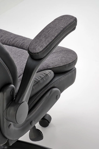 Fotel biurowy ergonomiczny Leiremy Intesi czarny szary obrotowy z podłokietnikami do biura