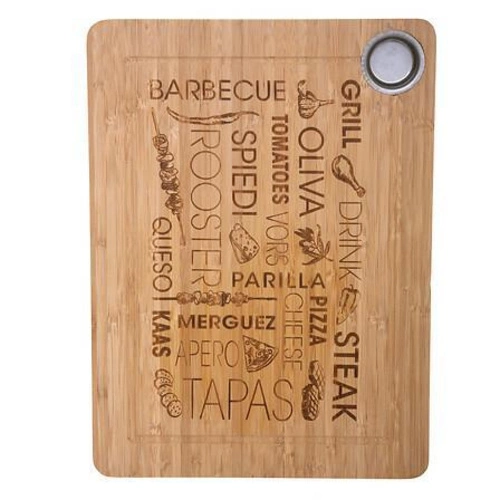 Bambusowa deska do krojenia 5five simply smart Word z rowkiem do kuchni 38x27,8 cm