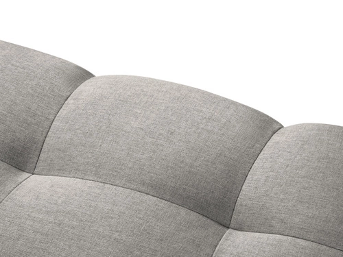 Fotel uszak Justin Light Grey Structured Fabric do salonu welur glamour z podłokietnikami szary