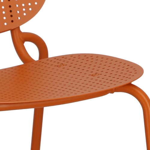 Krzesło metalowe Si-Si Dots SCAB Design nowoczesne do ogrodu tarasu i restauracji pomarańczowe