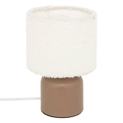 Lampka nocna Bona boho brązowa z abażurem do sypialni 22 cm