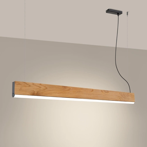 Lampa wisząca LED LYKKE dębowa 120 cm do salonu i nad stół nowoczesna energooszczędna