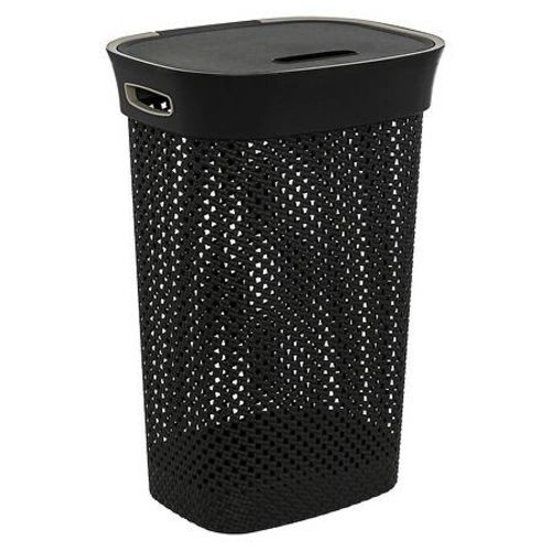 Kosz na pranie 60l do łazienki Purl szary ciemny nowoczesny plastikowy 5five simply smart