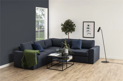 Stolik Newton czarny z półką 90x60 cm