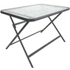 Stół ogrodowy szklany Formentera nowoczesny składany szary 110x75 cm na taras Intesi