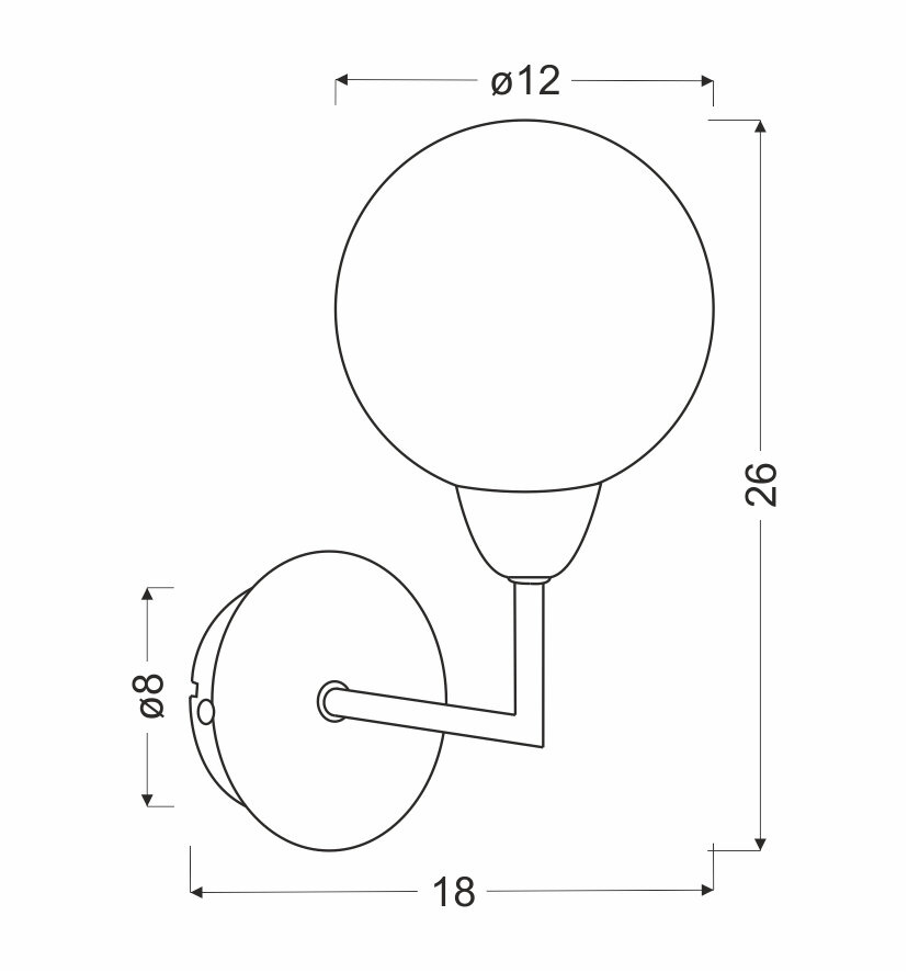 Kinkiet ścienny Logos nowoczesny biały klosz szklany srebrny do sypialni i salonu CANDELLUX