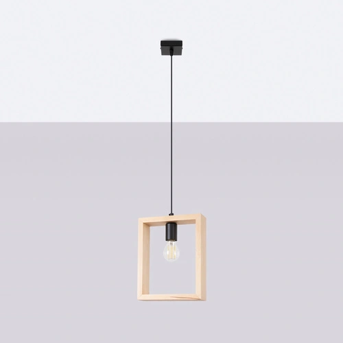 Lampa wisząca ARIES skandynawska drewniana regulowana do salonu i jadalni 24 cm