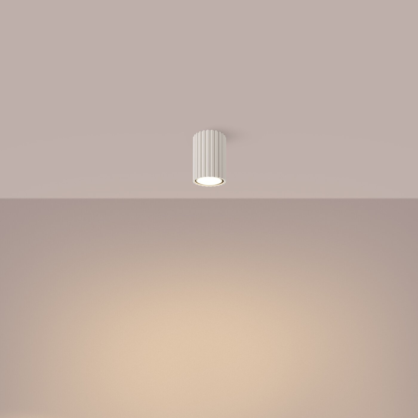 Plafon sufitowy KARBON 10 beżowy minimalistyczny do salonu i sypialni aluminium GU10