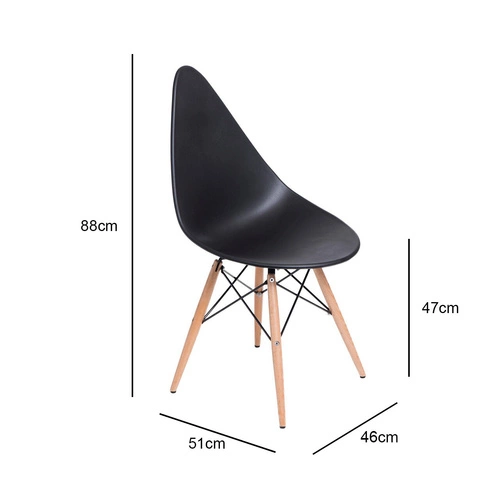 Krzesło Rush DSW Intesi czarne z tworzywa do jadalni i kuchni nowoczesne na drewnianych nogach