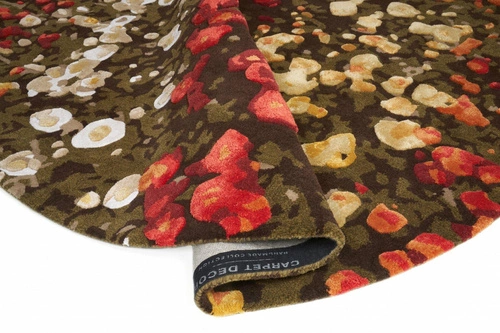 Dywan okrągły nowoczesny Spring Flowers 200 cm wełniany do salonu i sypialni Carpet Decor