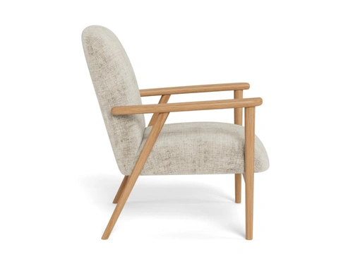 Fotel wypoczynkowy Auckland beżowy skandynawski aksamitny do salonu