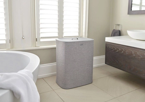 Joseph Joseph Tota nowoczesny kosz na pranie 90l z 2 komorami do łazienki szary prostokątny