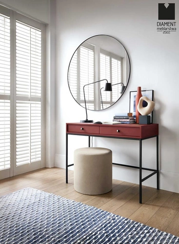 Nowoczesna toaletka Evora beżowa z szufladami do sypialni, elegancka konsola glamour