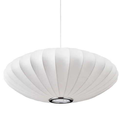 Lampa wisząca SILK FLAT biała 50 cm nowoczesna do salonu i jadalni z regulacją