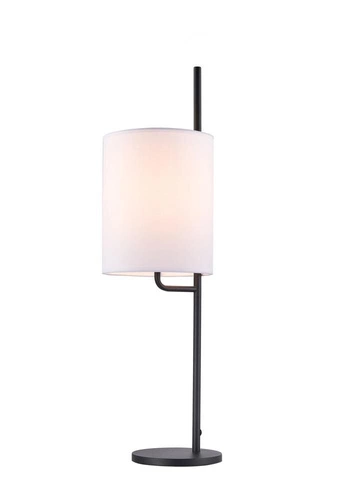 Lampa stołowa Tokyo czarna nowoczesna z abażurem do sypialni i salonu Ledea 18 cm