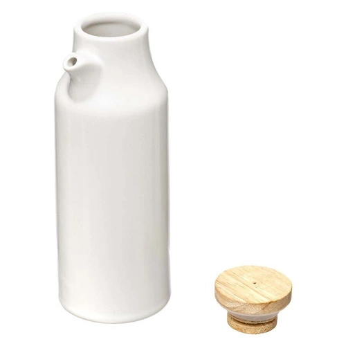 Zestaw 4 pojemników na przyprawy Seramik na podstawce bambusowej