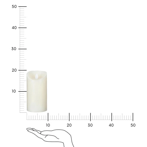 Świeca LED Atmosphera 20 cm rustykalna kremowa dekoracyjna do salonu i sypialni
