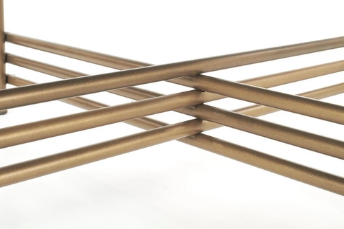 Stolik kawowy Izella okrągły szklany czarny złoty 80 cm nowoczesny glamour do salonu