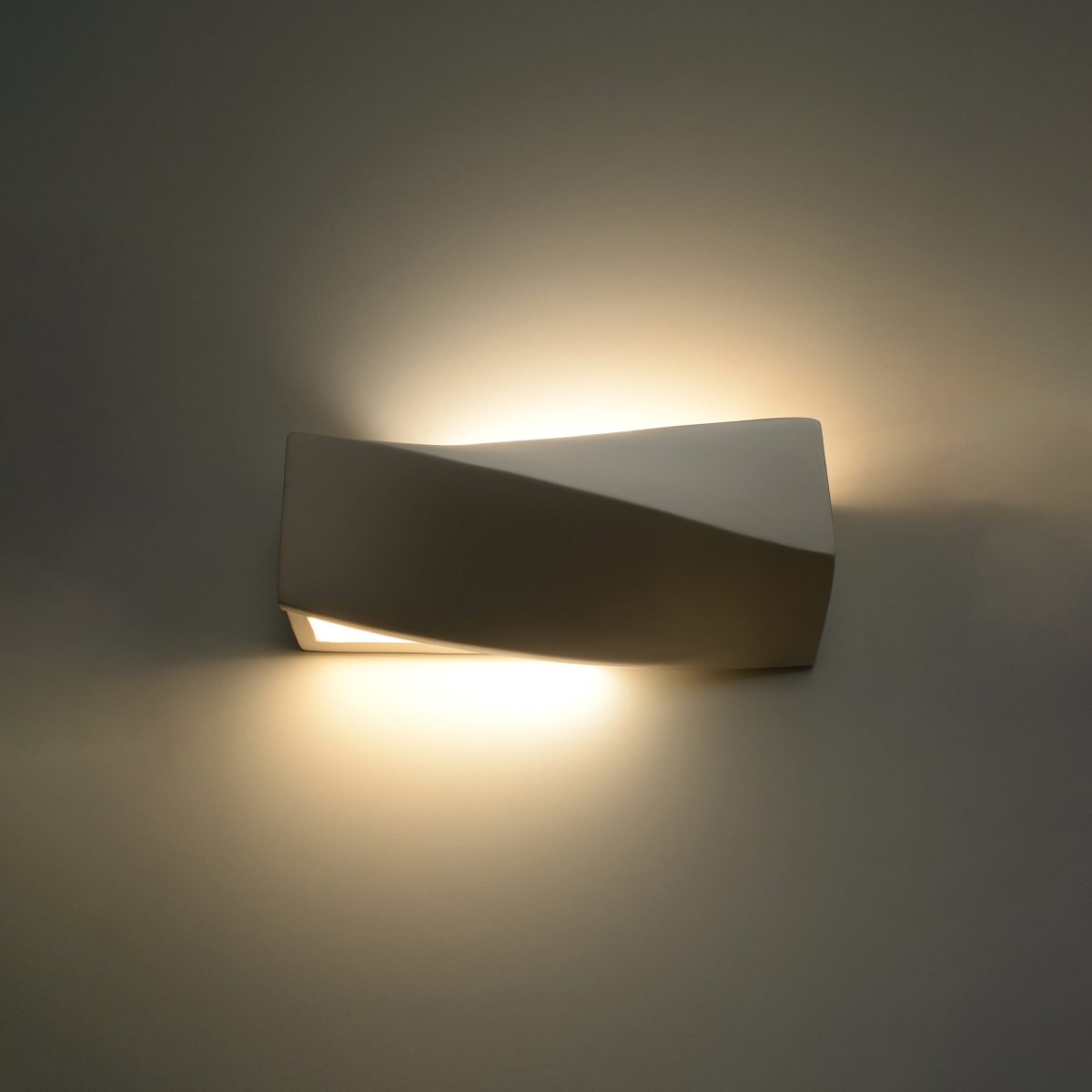 Kinkiet ścienny SIGMA MINI Sollux biały nowoczesny ceramiczny do salonu i sypialni 35 cm