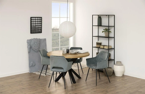 Regał metalowy Newcastle wysoki czarny do salonu industrialny 185 cm na książki Actona