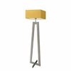 Lampa podłogowa JAWA żółta drewniana z abażurem nowoczesna do salonu i sypialni Lysne