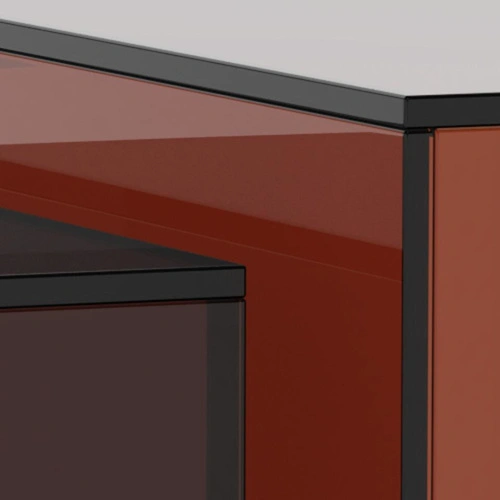 Actona Dice zestaw 2 stolików kawowych szklanych brązowych nowoczesnych