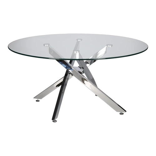 Stolik kawowy Amber 90cm transparentny/   chrom OUTLET