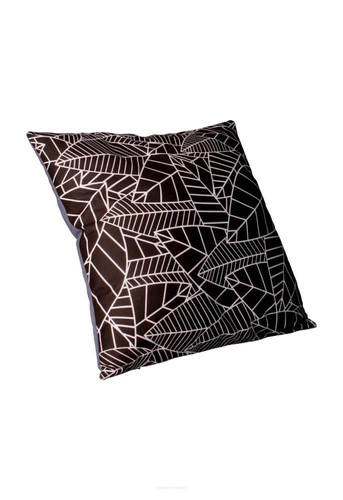 Poduszka dekoracyjna welurowa Weed czarno-biała antyalergiczna do salonu 40x40 cm