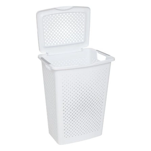 Kosz na pranie 55l biały nowoczesny plastikowy do łazienki 5five simply smart