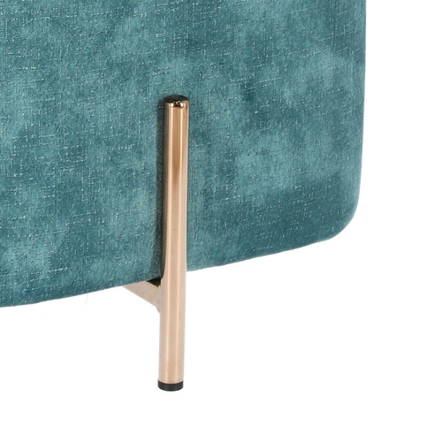 Pufa Izbit Velvet niebieska glamour na złotych nóżkach do salonu i toaletki 42,5 cm Intesi