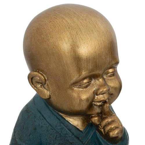 Zestaw 3 figurek dekoracyjnych Buddha Atmosphera złoty i niebieski do salonu lub na prezent