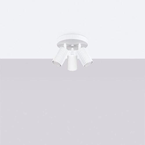 Plafon sufitowy biały nowoczesny KARBON 3P do salonu i sypialni z ruchomym kloszem