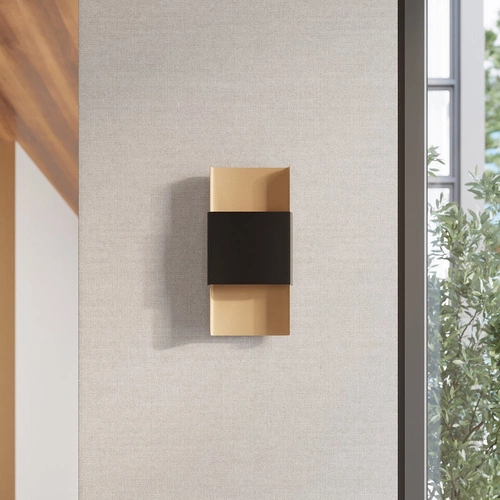 Kinkiet ścienny DURLIN nowoczesny złoty czarny metalowy do salonu i sypialni 40 cm SOLLUX