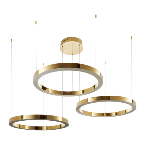 Nowoczesna lampa wisząca LED CIRCLE złota 3 okręgi do salonu i jadalni Step into Design
