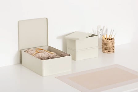 Zestaw 3 pudełek Deskolor szare, metalowe